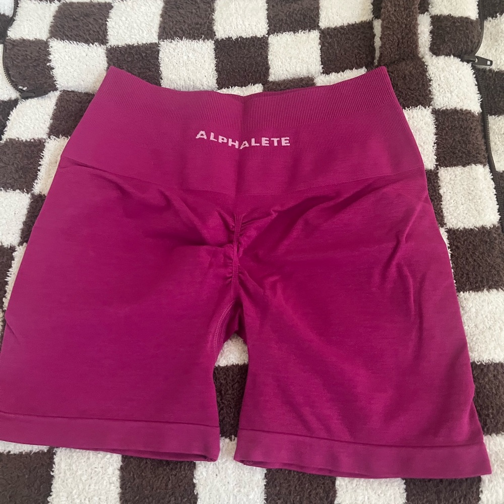 Alphalete Pink Bike Shorts High Waist Stretch